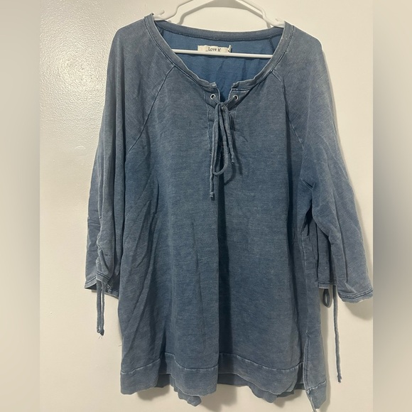 Love 8 Women's Blue Top - Picture 2 of 4